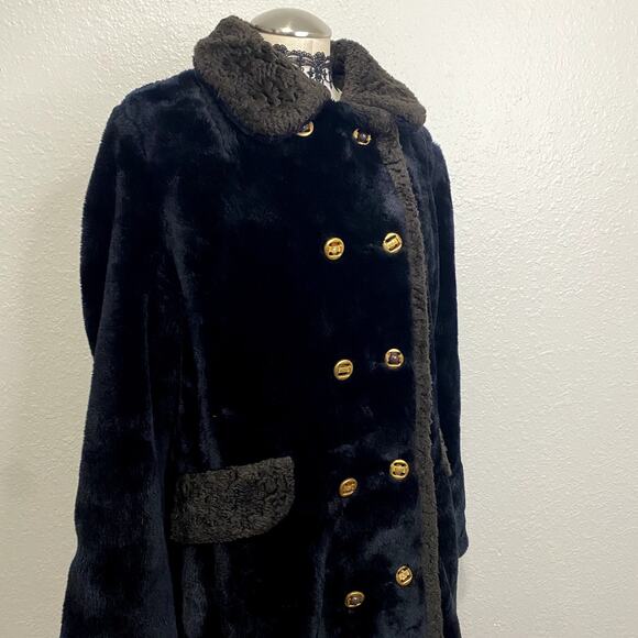 Fingerhut Fashions Faux Fur Mob Wife Witchy Whimsigoth Luxury Black Trench Coat - Picture 8 of 16